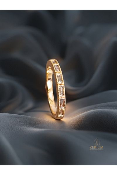 ZERİUM Minimal Rectangular Stone Women's Ring