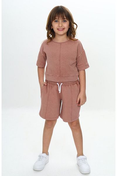 Toontoy Girl's Washable Crop Shorts Set