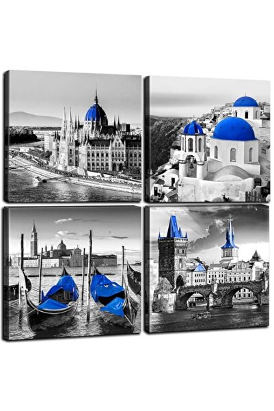 Generic ديكور جداري لمدينة عباد الشمس BPA باللونين الأبيض والأسود، باللون الأ...