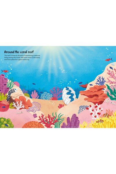 Usborne Children's book, Usborne, Sparkly Sea Creatures Sticker Book, 3+ years
