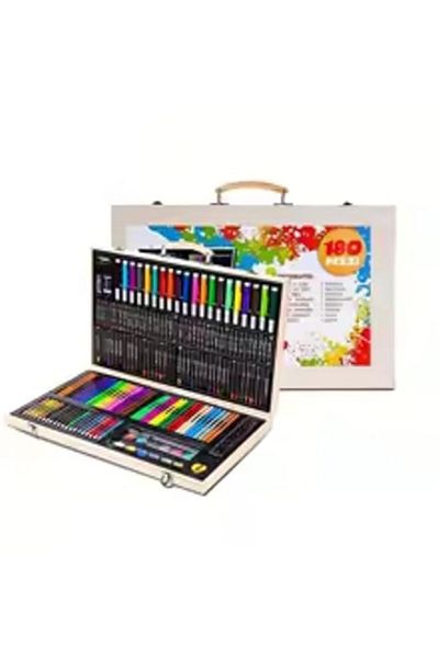 Generic 180pcs Wooden Box Drawing Set,watercolor set, Children And Students Watercolor Pens, Oil Painting,a