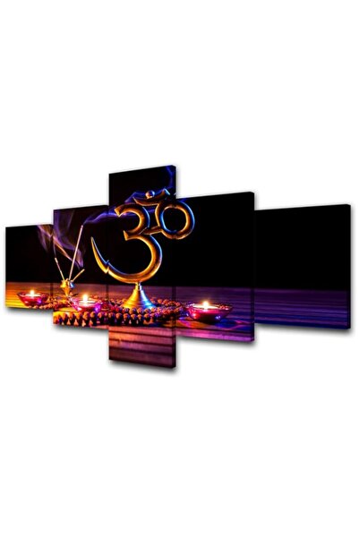 Generic لوحات فنية جدارية من القماش الأرجواني، مكونة من 5 قطع، برموز دينية هن...