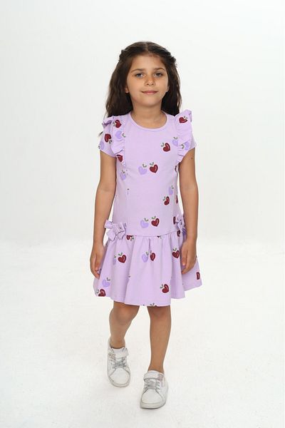 Toontoy Girl's Bow Heart Printed Dress