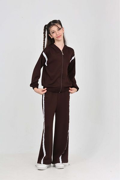 Toontoy Girl's Stripe Detailed Tracksuit Set