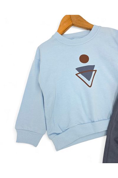 Egelite Boys Printed 2-3-4-5-6 Years Old Seasonal Top and Bottom Tracksuit Set, Grassland Tracksuit Bottom and Sweatshirt