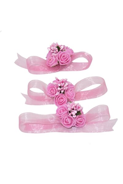 OEM Set de 3 corsaje roz pentru încheietura mâinii, pentru domnișoare de onoa...