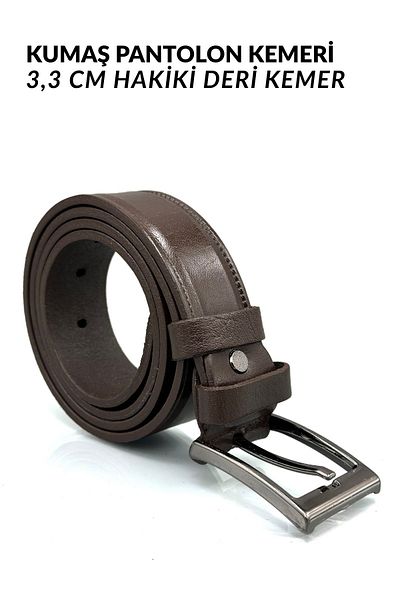 sermoda 33 mm Natural Leather Stitching Print Men's Fabric Belt Coffee