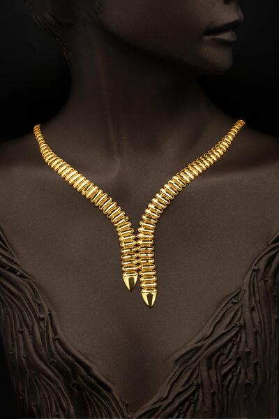 Bilezikci Taşsız Sarkıt Su Yolu Altın Takı Seti