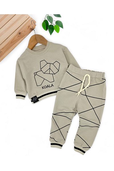 voyyo kids baby Baby Boy 6-9-12-18-24 Months Seasonal Koala Printed Baby Set, Long Sleeves, Crew Neck