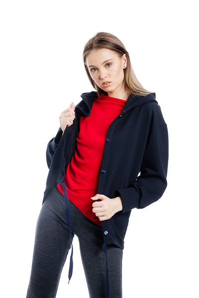 RVL Navy blue cardigan with hood