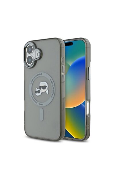 Tim High-Protection Case for iPhone 16 Plus, Timacontech, L45, Hard Plastic, Metal Karl&Choupette Head