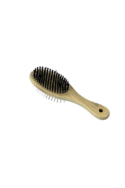 Germag Perie dublă pentru animale – 23 cm, lemn, descurcare eficientă și periere delicată