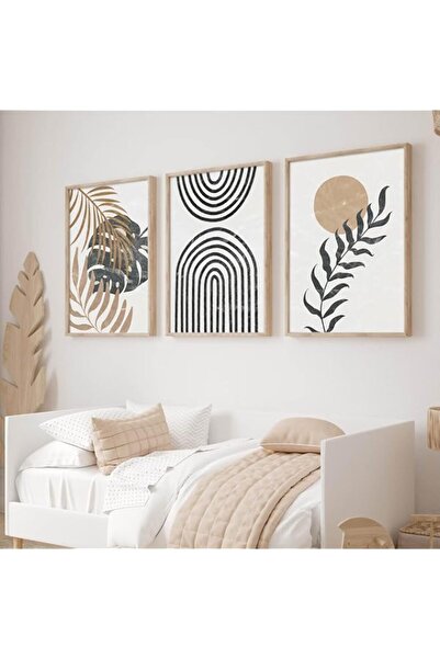 Generic لوحة فنية جدارية تجريدية باللون البيج من طراز بوهو منتصف القرن الحديث...