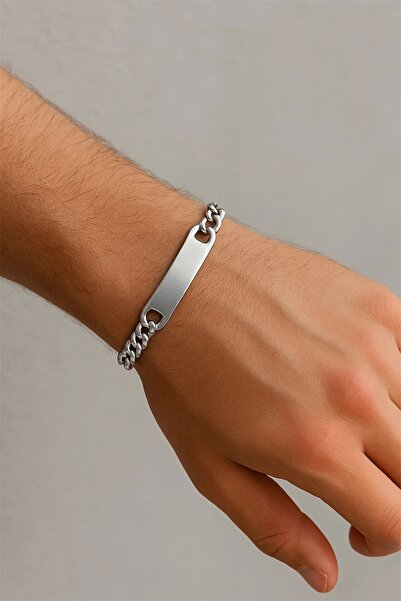 PRVT İsim Yazılabilir Paslanmaz Çelik Künye Bileklik