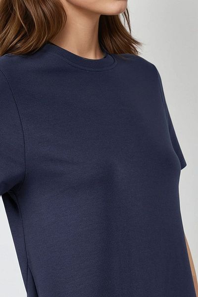 Hiccup Round Neck Short Sleeve Basic Midi Dress