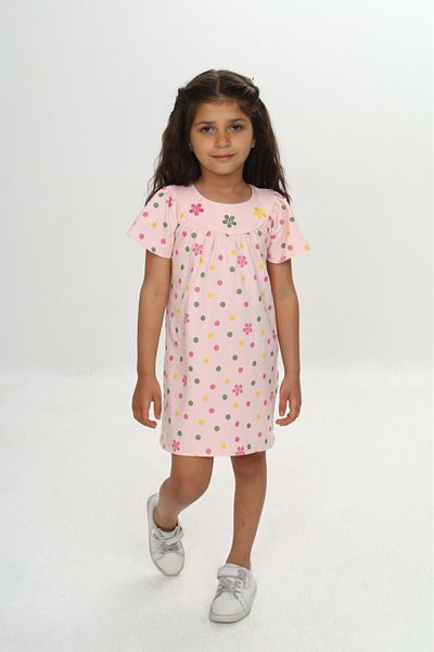 Toontoy Girl's Colorful Floral Embroidered Dress