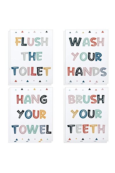 Generic Brand PAGOW 8PCS Kids Bathroom Decor, Washroom Rules Decoration Set, ...
