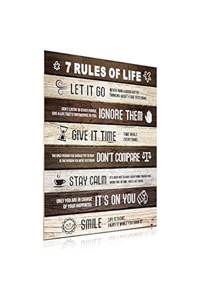Generic BPA7 Rules of Life Motivational Quotes Poster 13.8 x 11 Inches Wooden...