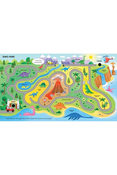 Usborne Children's book, Usborne, Fingertrail Dinosaur Mazes, 1+ years