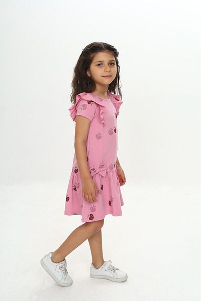 Toontoy Girl's Bow Heart Printed Dress
