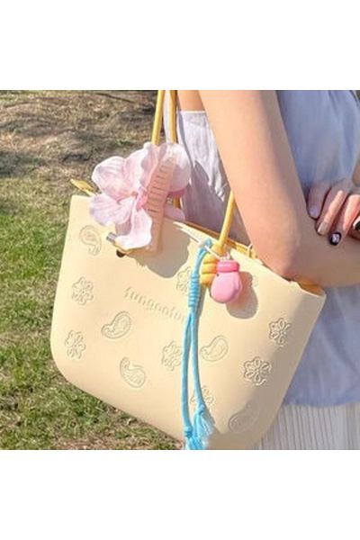 Generic Fungoofun Elegant Macadamia Flower Tote Large Shoulder Strap Handbag – Stylish Yellow
