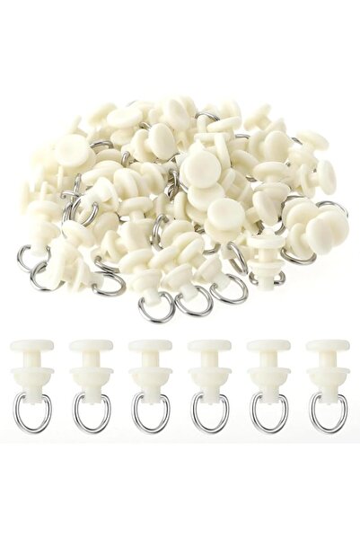 Generic مجموعة من 50 قطعة من خطافات مسار الستارة البلاستيكية من Azonee، خطافا...