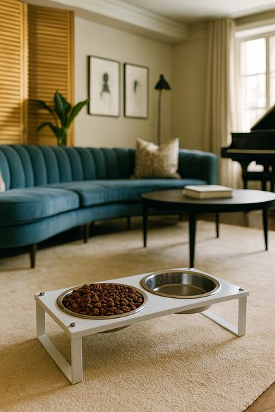 Okay Healthy Eating Stand for Cats and Dogs, Stainless Steel Stylish Design and Non-Slip Feet