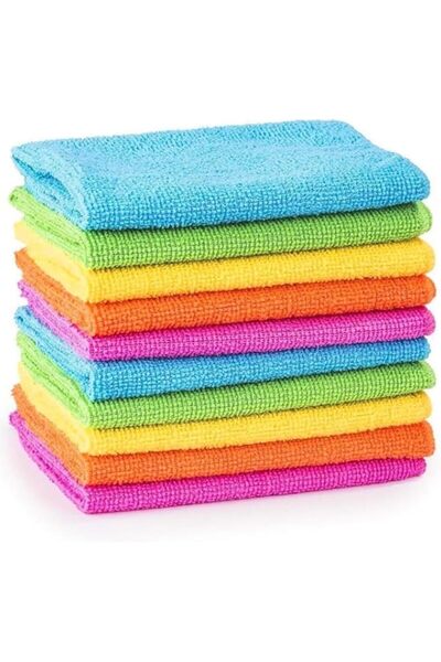 Generic عبوة من 8 قطع قماش تنظيف من الألياف الدقيقة من INFLUX، مقاس 30×30 سم ...