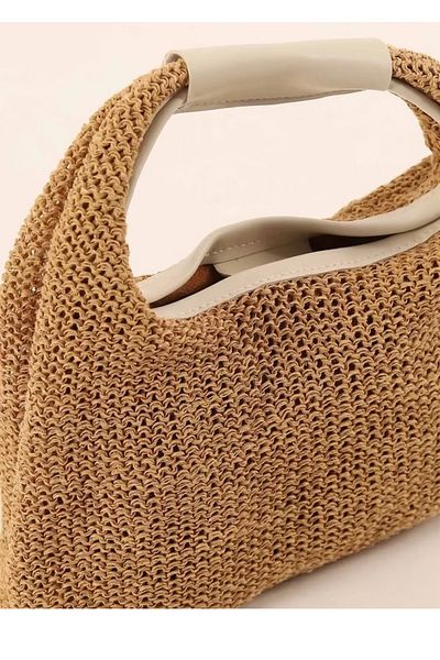RANESA Women's Hand and Arm Bag with Straw Knitted Magnet Cover
