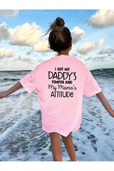 SVART WEAR Temperamentul lui tatălui și atitudinea mamei cu imprimeu Tricou p...