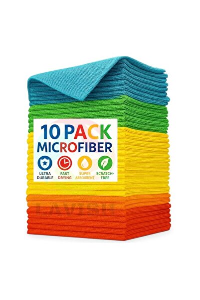 Generic LAVISH Microfiber Cleaning Cloths 35x35cm | 10-PACK | Super Absorbent...