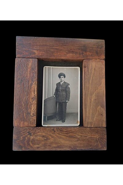 kho military design 20X25X4 Cm. Vintage Wooden Frame-Photo Holder (Table Top-Wall)