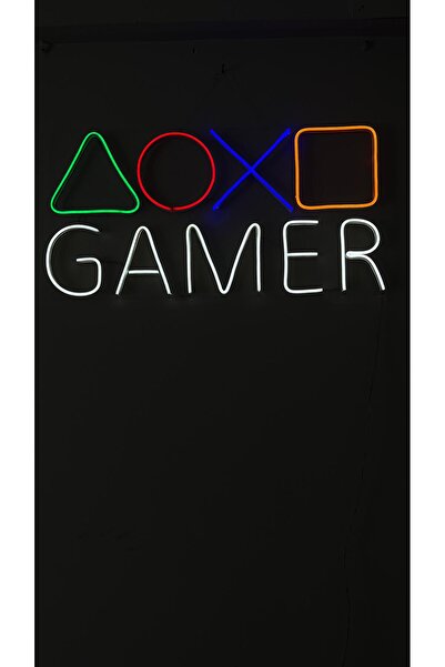 Gamer tuş takımı neon led tablo playstation tuş takımı neon