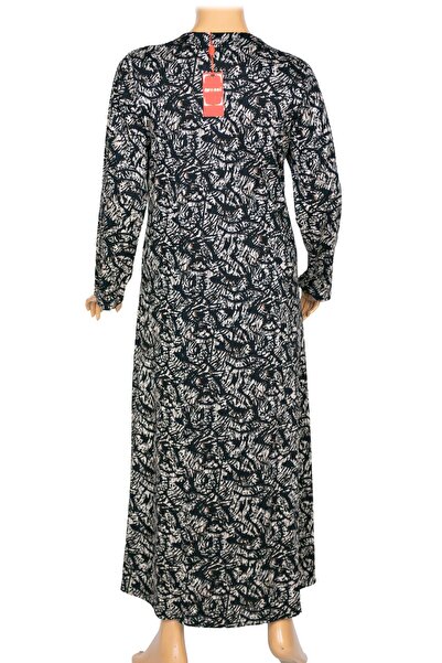 HESNA Women's Bunch Plus Size Cupped Navy Blue Dress D81