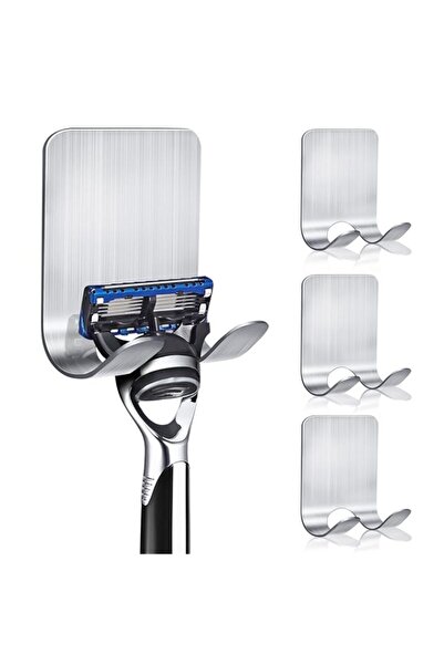 Generic حامل ماكينة حلاقة KOFANI للاستحمام، عبوة من 4 خطافات من الفولاذ المقا...