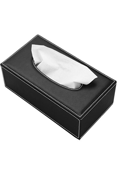 Generic حامل مناديل للوجه من الجلد الصناعي مستطيل الشكل من ECVV للمنزل والمكت...