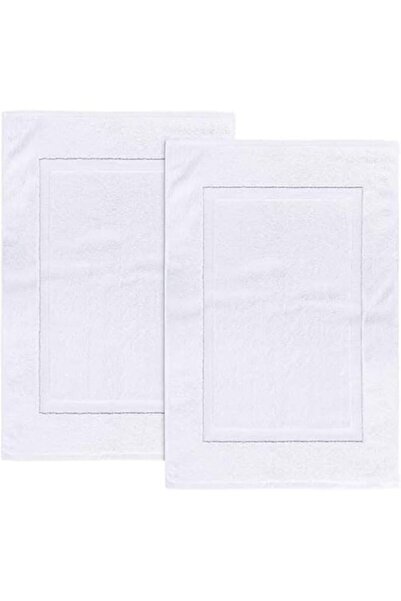 Generic BYFT Iris (White) Luxury Bath Mat (50 x 80 Cm-Set of 2) 100% Combed C...