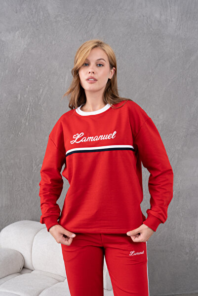 Lamanuel Crew Neck Striped Embroidered Tracksuit Set