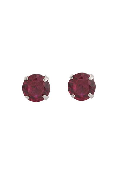Bijuteria SORELLY July Birthstone Silver Earrings - Magenta Energy