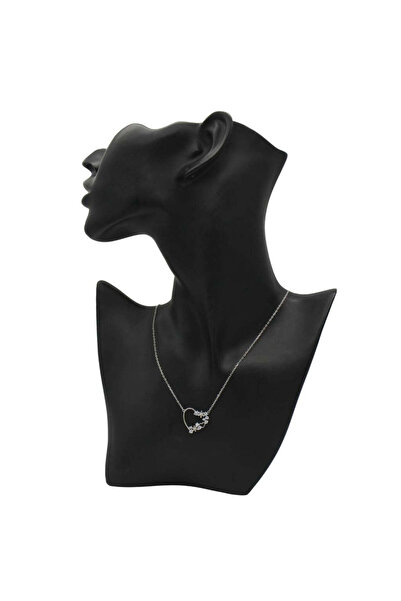 Bijuteria SORELLY Lant Argint cu Inima Half Cut si Pietre Zirconia