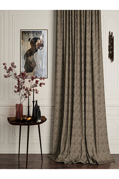 OnyxHome Barcelona Linen Bearded Fon Curtain Khaki