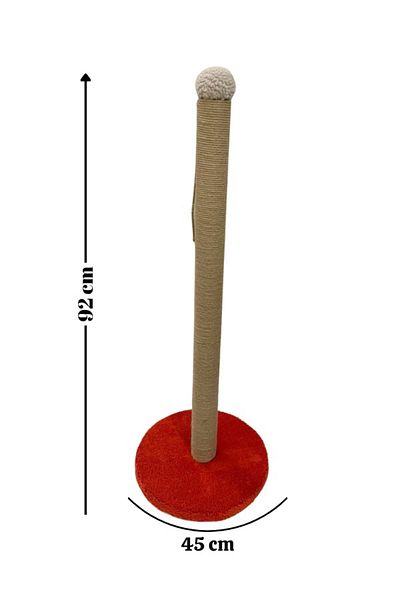 Komano Pontika Round Bottom Adult Cat Scratching Board 92 cm Welsoft Fabric 1St Quality Jute Rope