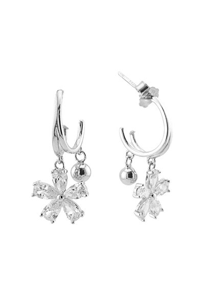 Bijuteria SORELLY Сребърни обеци с цвете