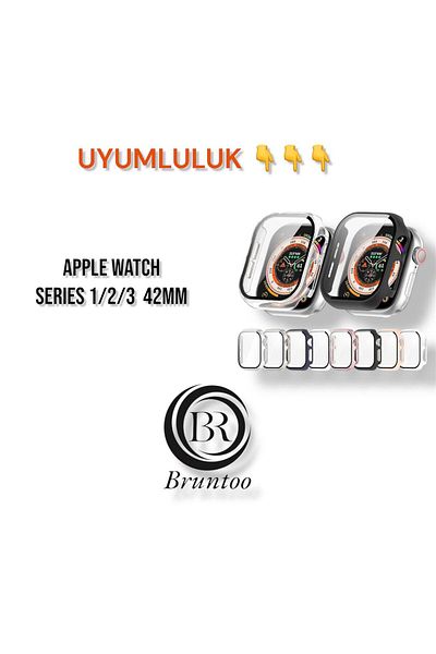 Bruntoo BR Apple Watch Series 1/2/3 42 mm Compatible Case and Screen Protector Mica Case.