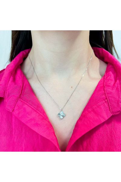 Bijuteria SORELLY Silver Chain Flower with Stripes