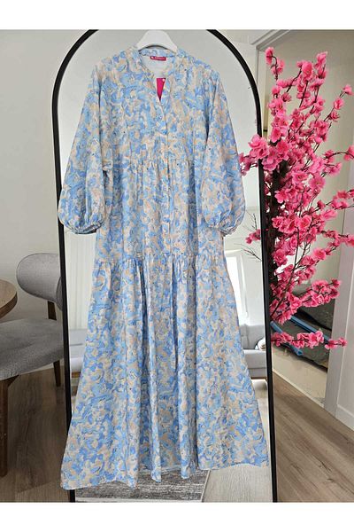 PREMİER VİE Lilyum Fabric Tetture V-Neck Summer Dress