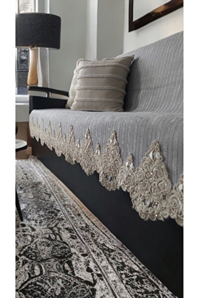 baladı home ev tekstil home collection غطاء مقعد مزين بدانتيل مكون من 4 قطع (...