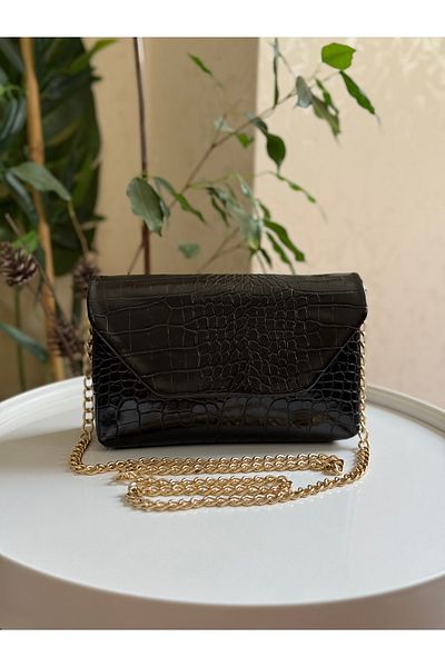 Bagnest Crocodile Pattern Women's Cross Shoulder Bag with Long Chain Strap