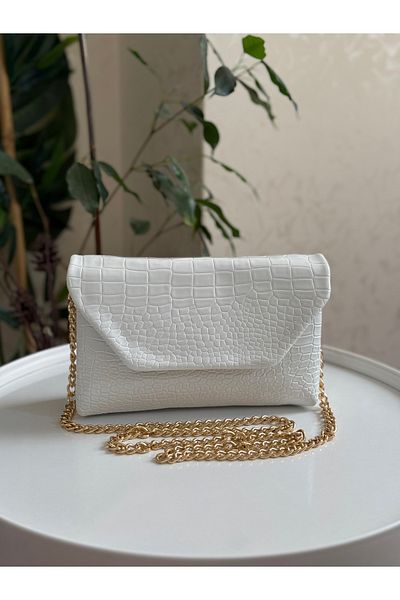 Bagnest Crocodile Pattern Women's Cross Shoulder Bag with Long Chain Strap