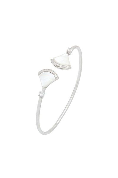 Bijuteria SORELLY Fixed Silver Fan Bracelet with Mother of Pearl
